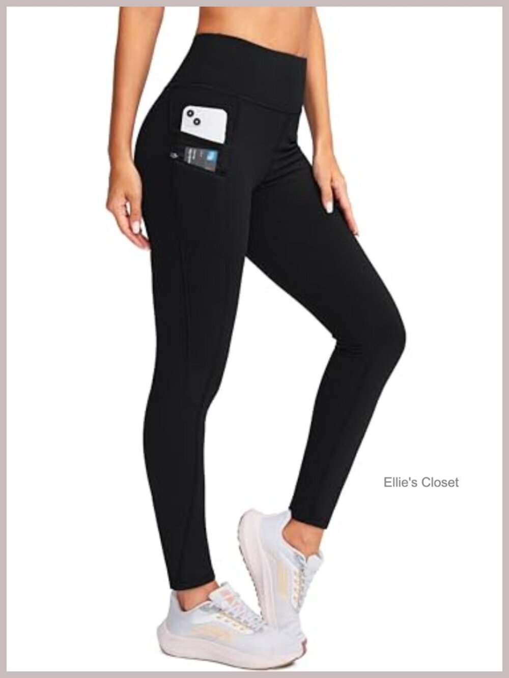 Women's Fleece Lined Water Resistant High Waisted Leggings with 4 Pockets